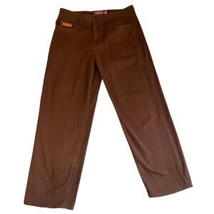 Empyre Relax Fit High Waisted Zip Fly 100% Cotton Brown Street Jeans Size 34 Y2K